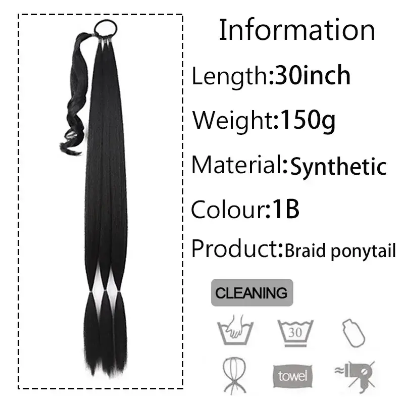 30 Inch Braided Ponytail with Rubber Synthetic DIY Blonde Braids False Hair Ponytail for Women Long Braid Horse Tail Extensions