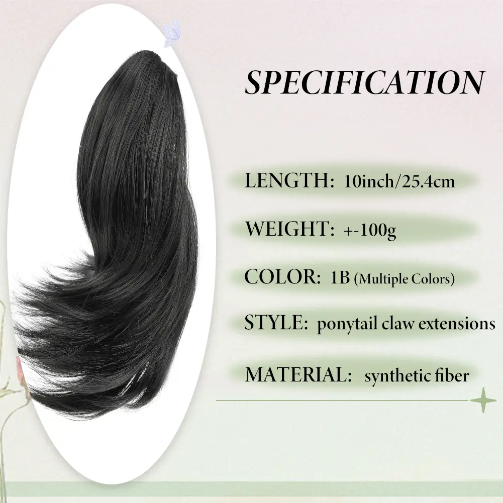 Claw Clip in Hairpiece Short Ponytail Extension Wavy Ponytail Hair Extensions High Quality Synthetic Short Pony Tail for Women