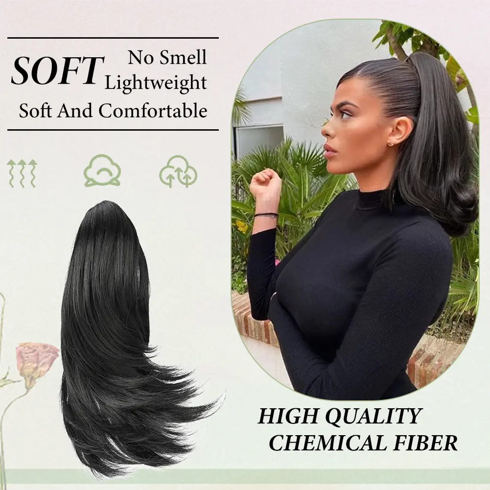 Claw Clip in Hairpiece Short Ponytail Extension Wavy Ponytail Hair Extensions High Quality Synthetic Short Pony Tail for Women
