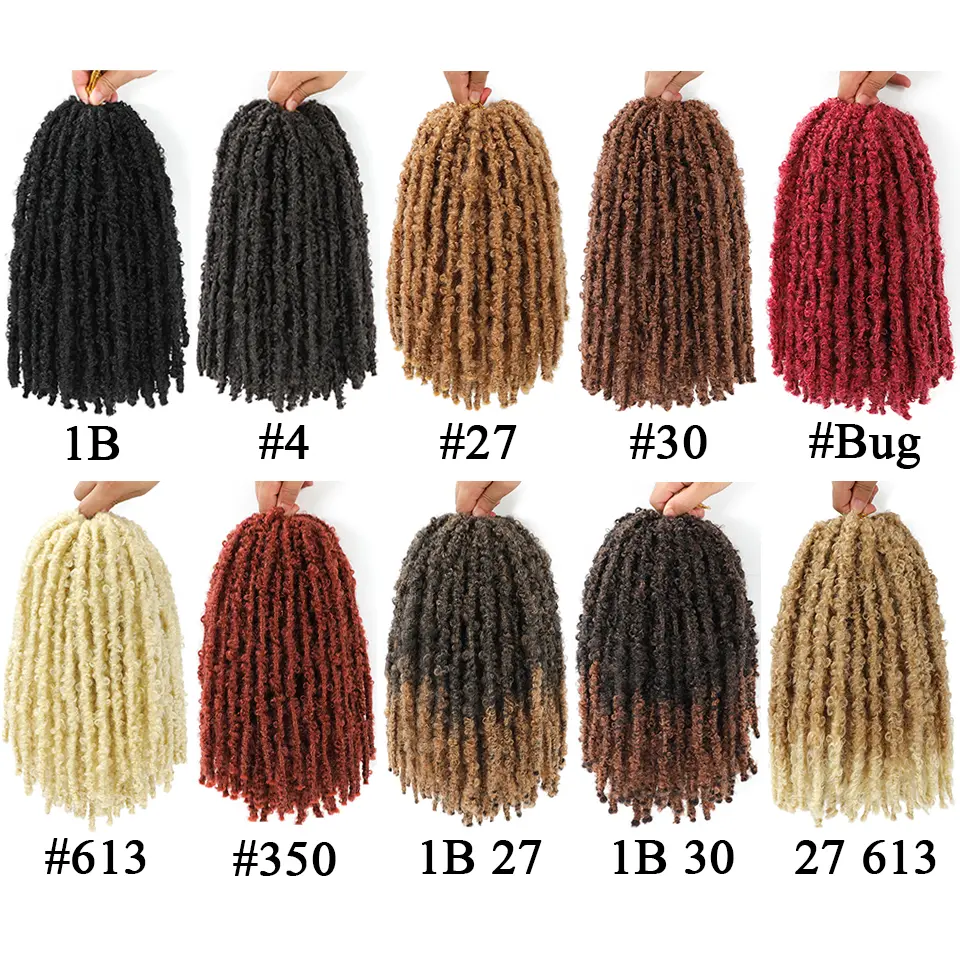 1-6 Packs 12 Inch Real Handmade Butterfly Locs Crochet Hair Ginger Blonde Burgundy Butterfly Faux Locs Crochet Braids For Women