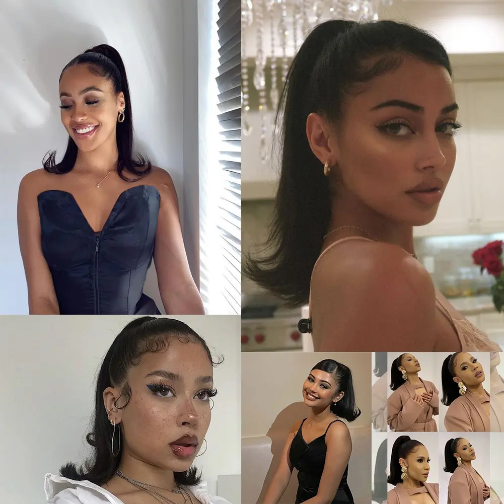 Claw Clip in Hairpiece Short Ponytail Extension Wavy Ponytail Hair Extensions High Quality Synthetic Short Pony Tail for Women