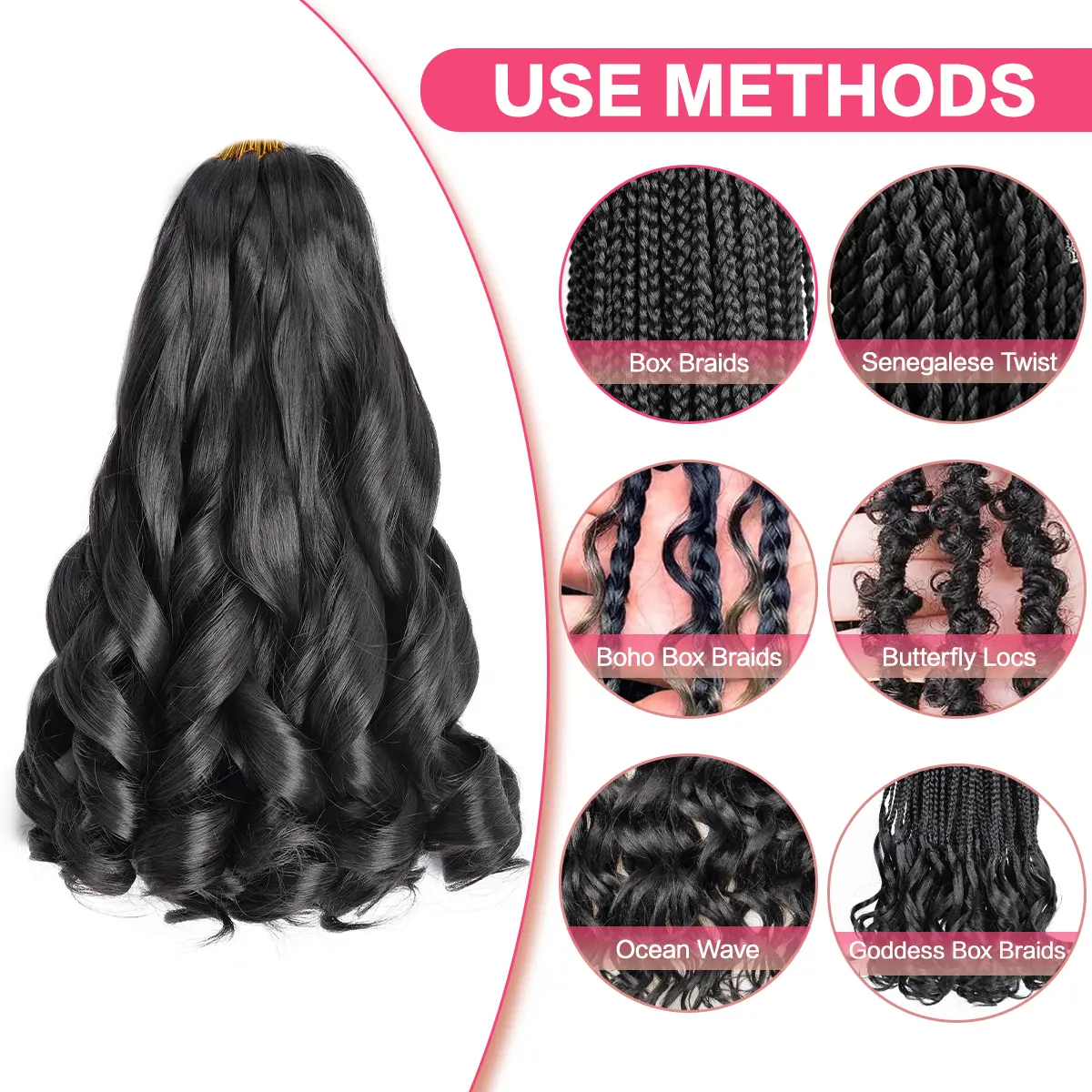 French Curls Braiding Hair14Inch Synthetic Spiral Curls Braids Hair Extensions For Women Pre Stretched Loose Wave Braiding Hair