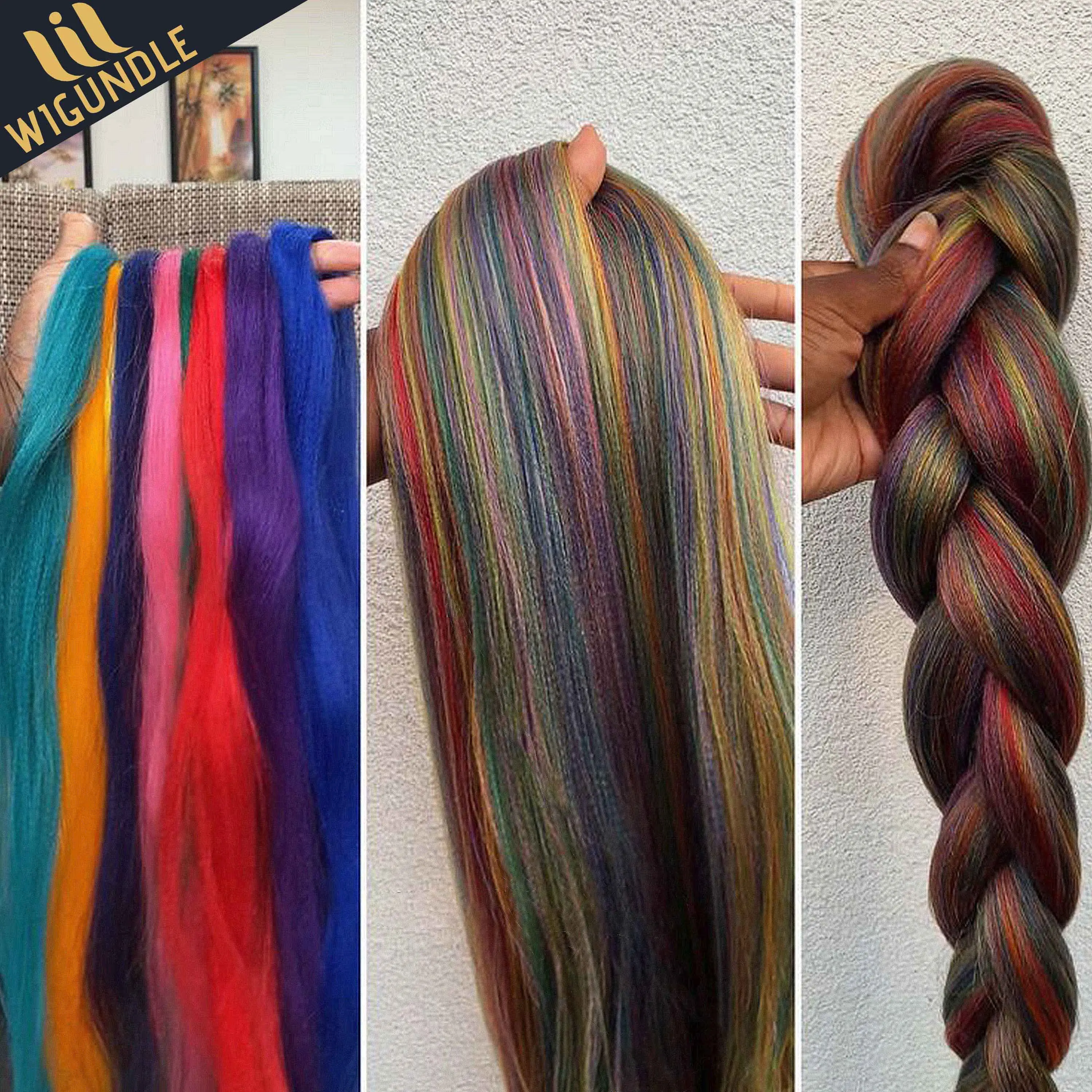 Fluffy Wigundle Braiding Hair Crochet Hair Extensions For Women Kanekalon Pre Stretched Jumbo Braids Synthetic Hair Bundles