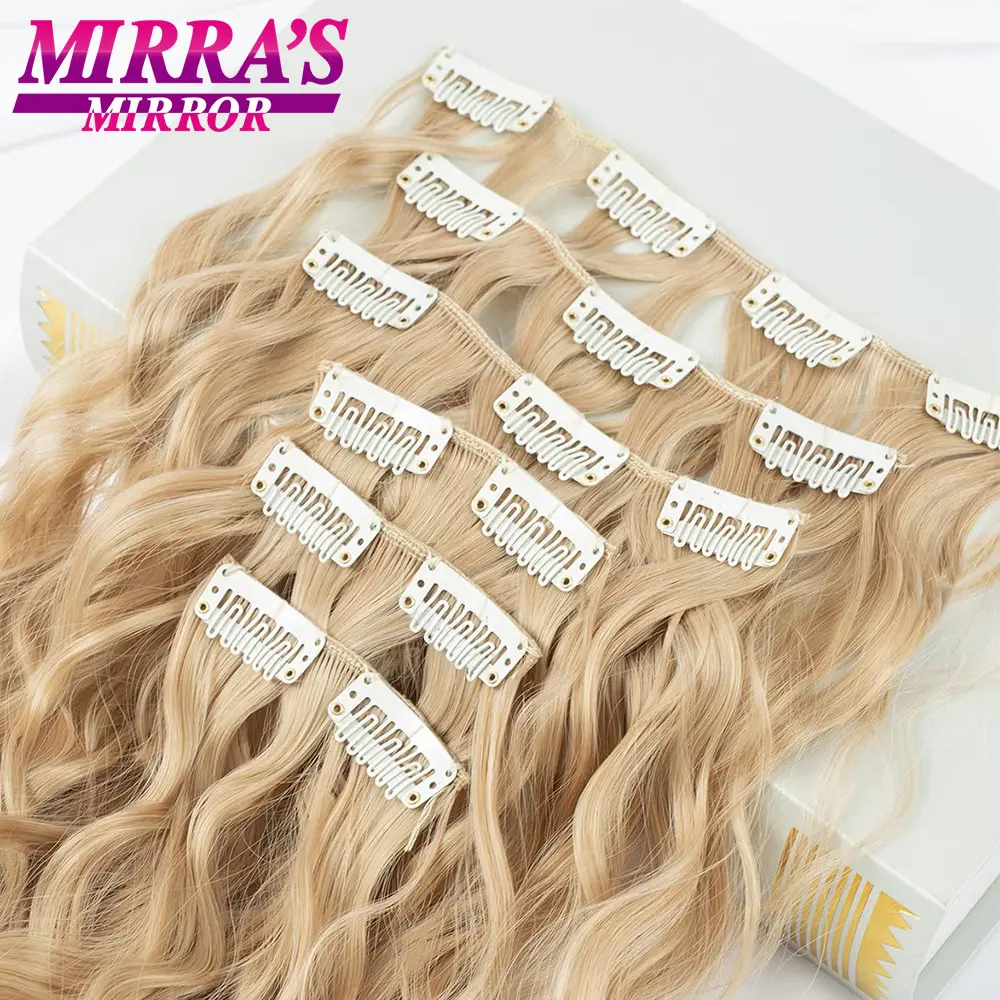 Clip In Hair Extensions 6PCS Thick Long Loose Waves Hair Extensions 20INCH Natural Soft Waves Wavy Hairpieces for Women
