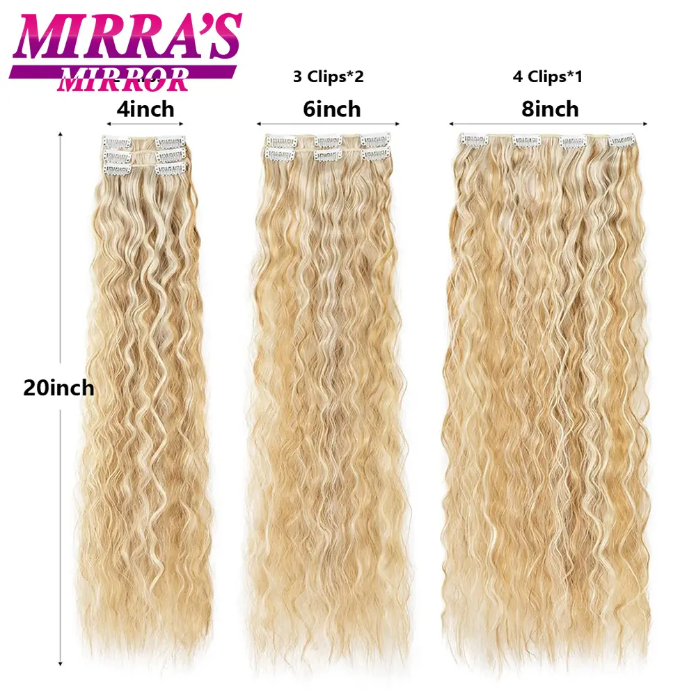 Clip In Hair Extensions 6PCS Thick Long Loose Waves Hair Extensions 20INCH Natural Soft Waves Wavy Hairpieces for Women