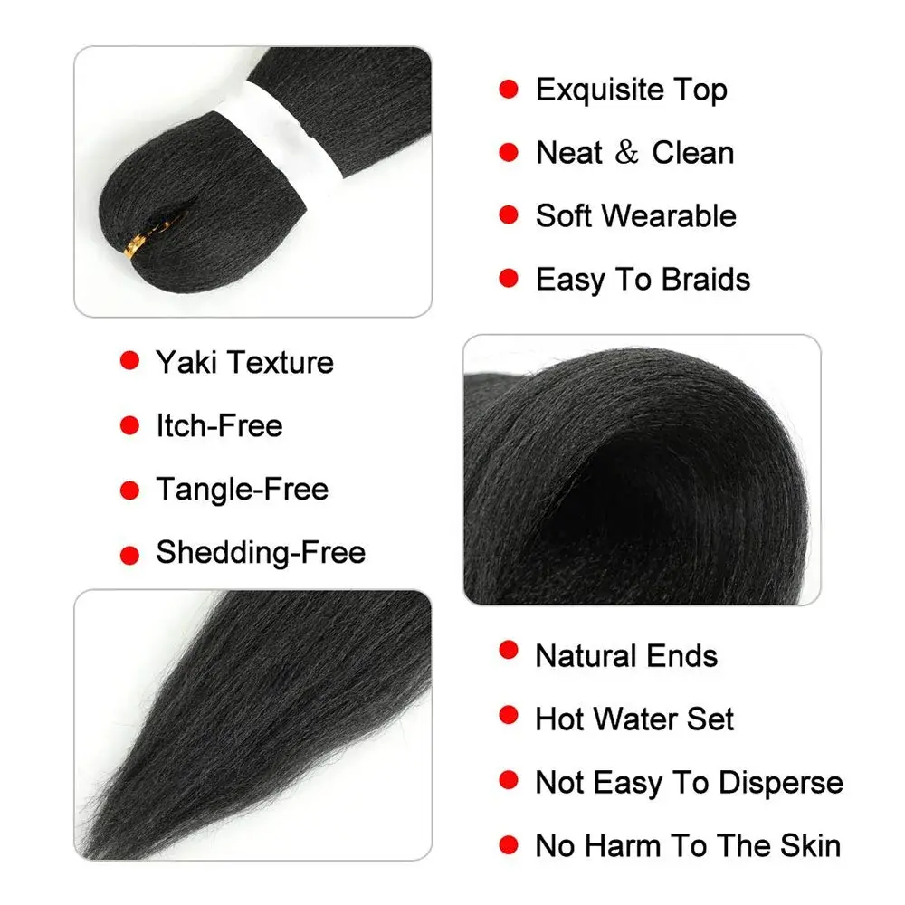 Pre-stretched long braided hair 26-inch crochet braided hair synthetic African Ombre giant Xpression braided hair