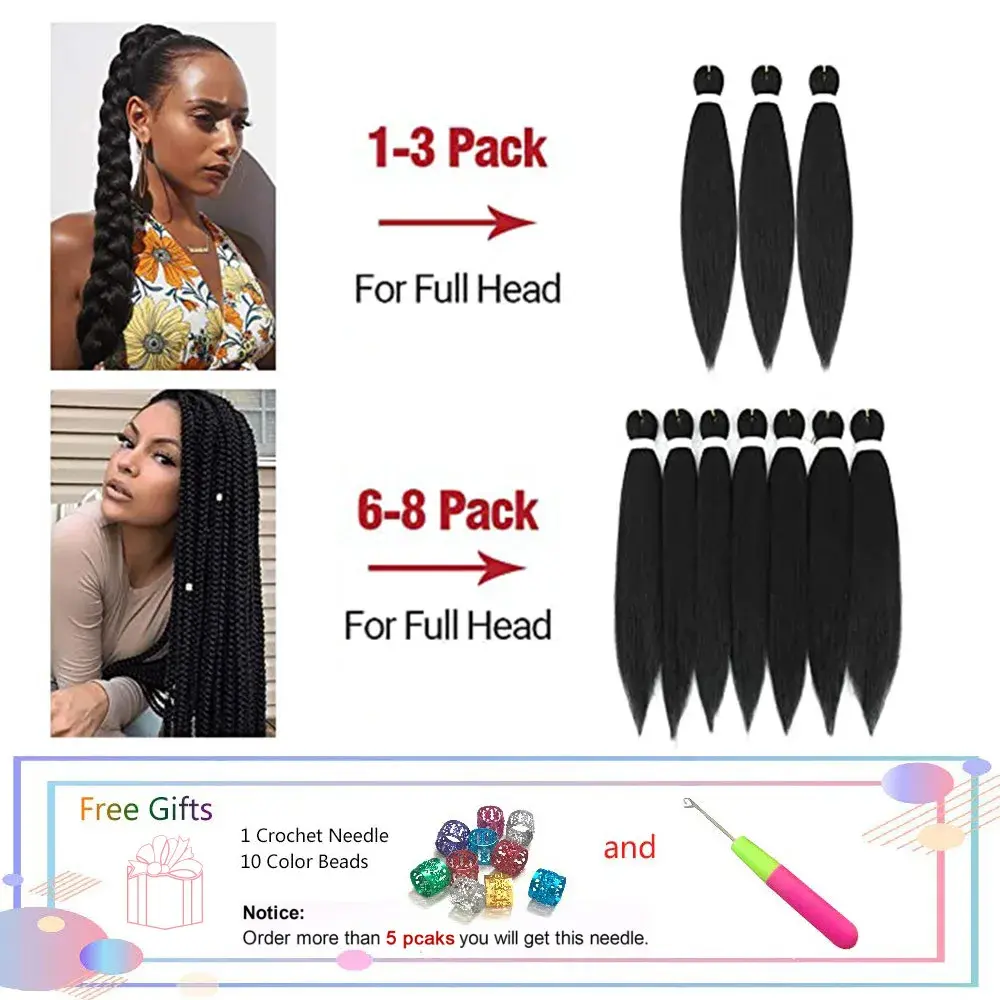 Pre-stretched long braided hair 26-inch crochet braided hair synthetic African Ombre giant Xpression braided hair