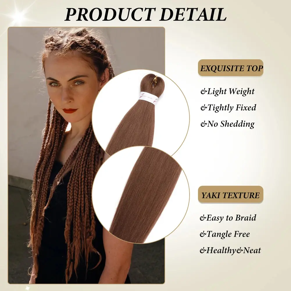 Pre-stretched long braided hair 26-inch crochet braided hair synthetic African Ombre giant Xpression braided hair