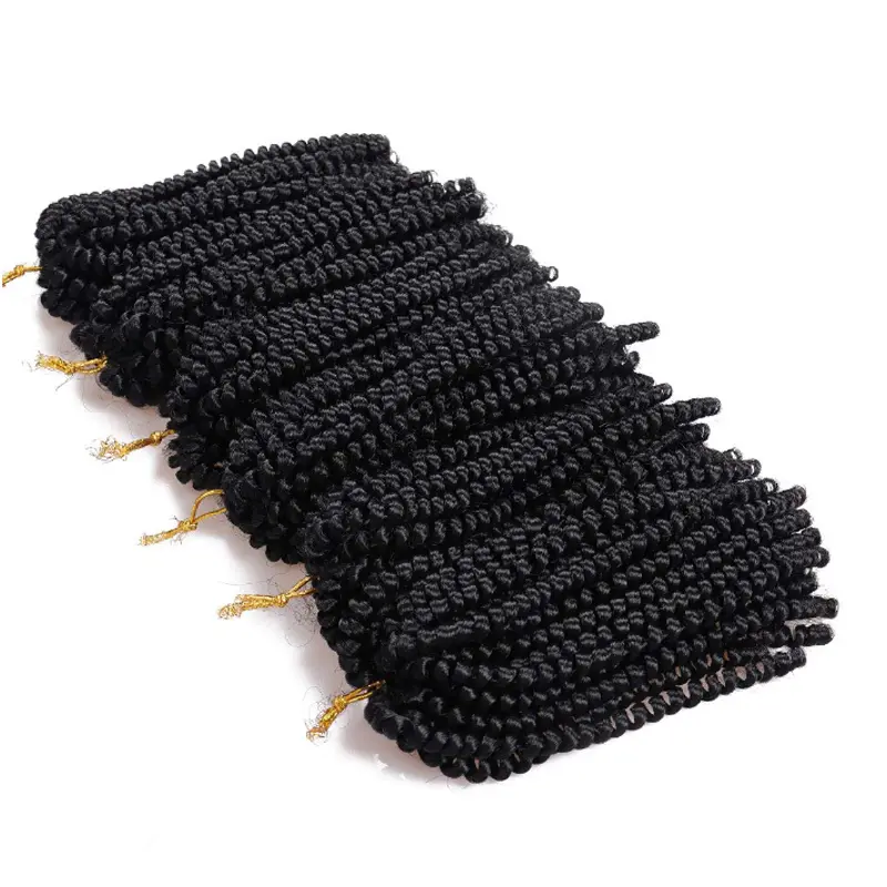 Spring Twist Hair - 8 Inch 6 Packs Spring Twists Crochet Hair for Women Black/T30 Synthetic Braiding Hair