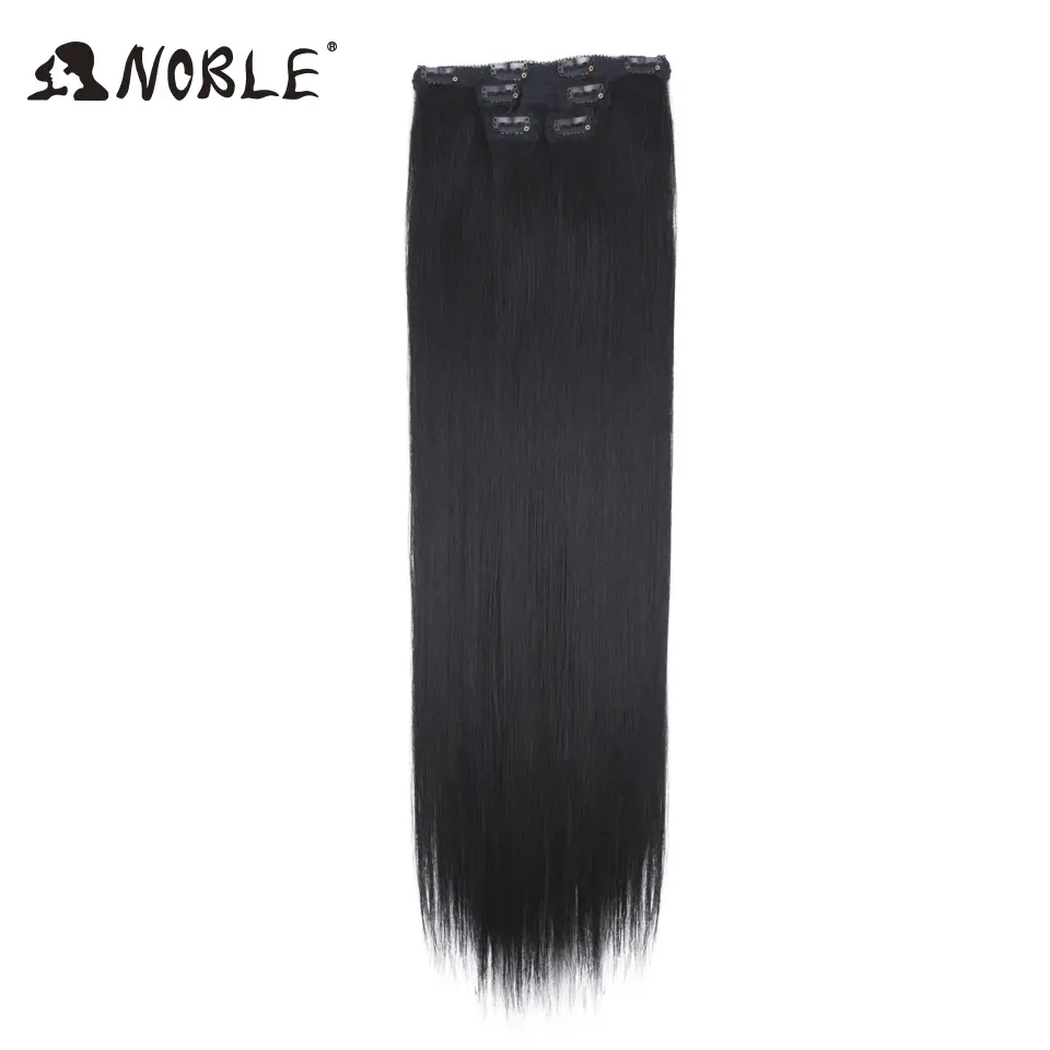 Noble Hair Synthetic Clip Hair Extensions 4Pcs/Set 24 Inch Long Straight Ombre 8 Clips In Hair Extensions For Women Hair piece