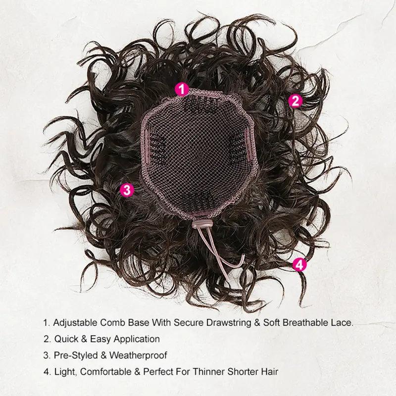 JULIANNA Kanekalon Synthetic Messy Curly Hair Bun Short Ponytail for Women Blonde Curly Bun Hair Extensions Heat Resistant