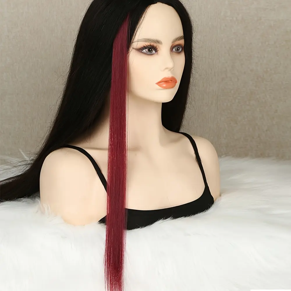 5pcs/Set Long Straight Hair  In Extensions Synthetic Clip In Hair Extensions for Women Halloween Christmas Party Cosplay