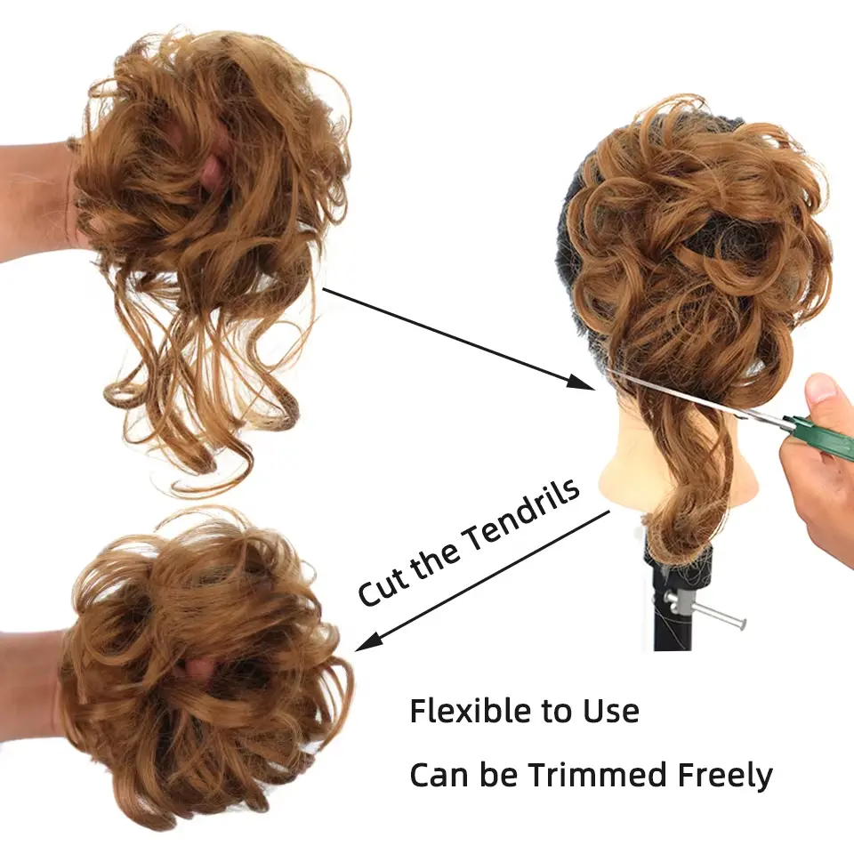 The ball head synthetic wig hair bag is long beard and fluffy hair bag is used for daily travel wear