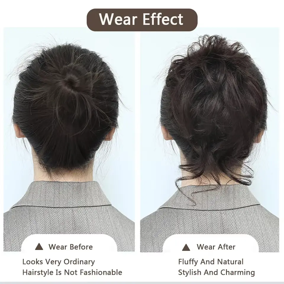 The ball head synthetic wig hair bag is long beard and fluffy hair bag is used for daily travel wear