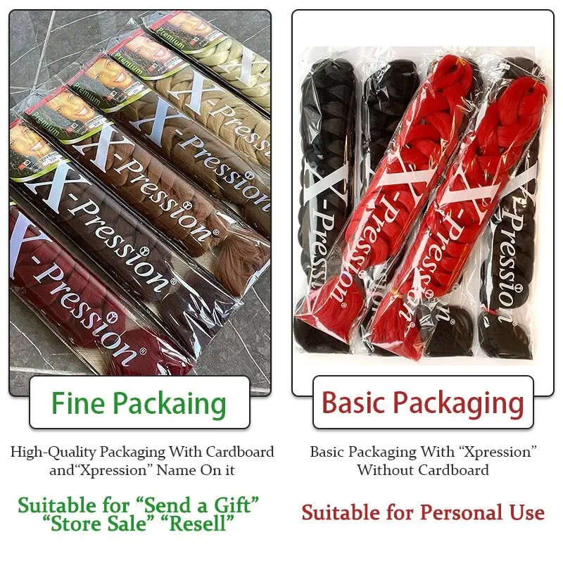 Xpression Crochet Synthetic Hair Jumbo Braids Hair Kanekalon Expression Hair for Braids Braiding Hair Extensions For Women