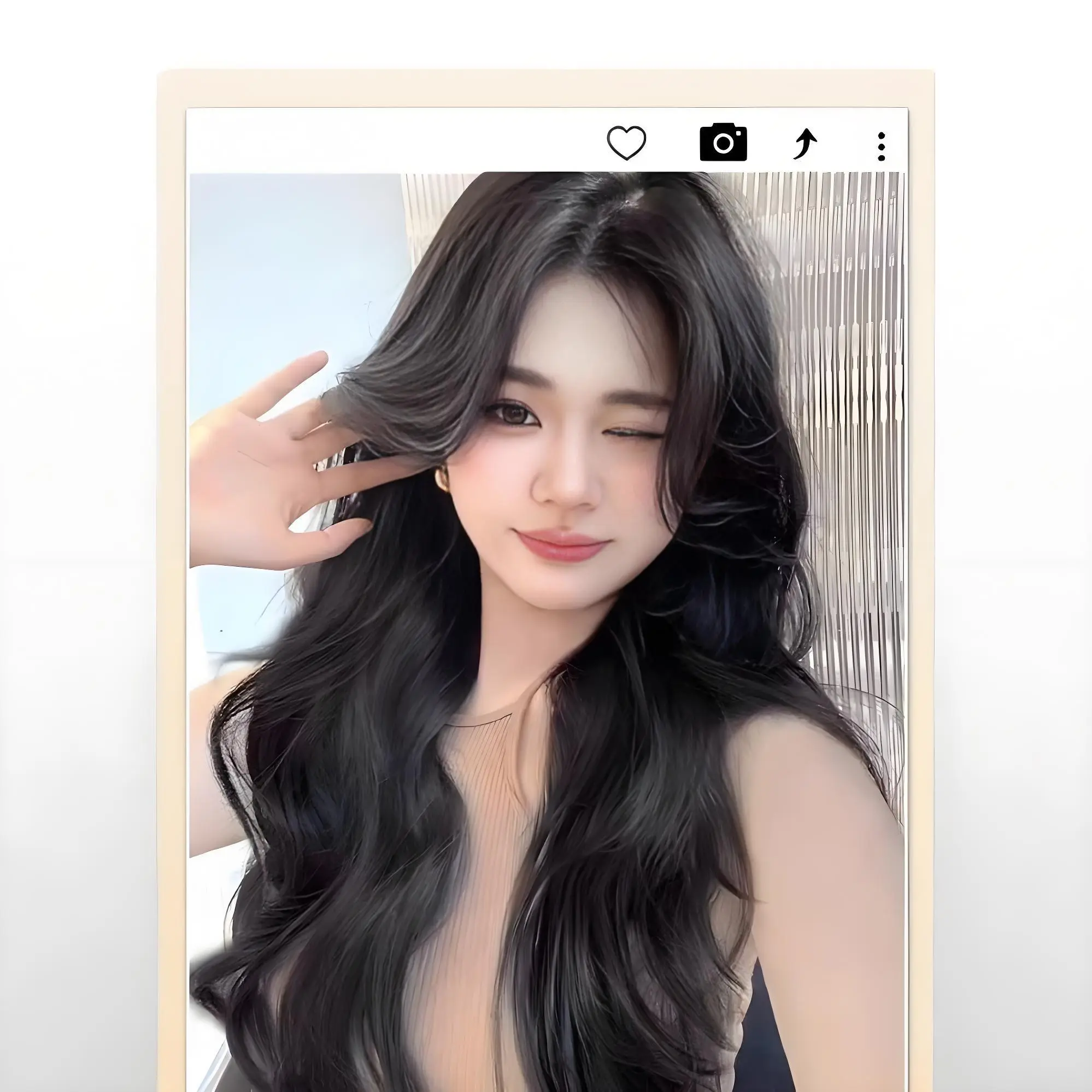 Long curly Invisible seamless V-shaped synthetic wig for women, high-level fluffy one-piece hair extension