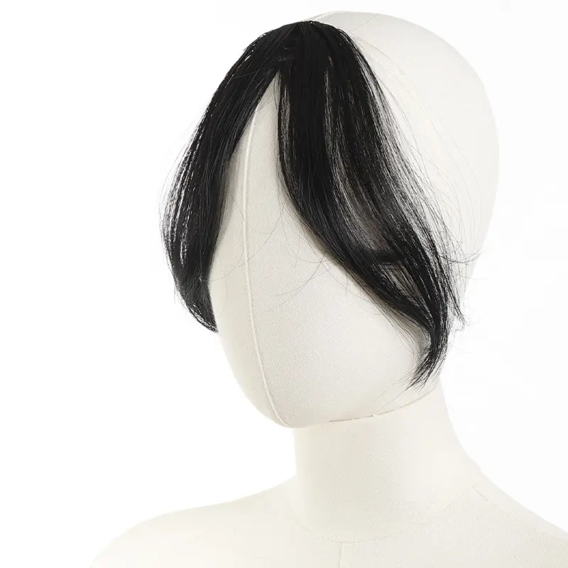 Synthetic wig bangs, top of the head re-hair wig, and the middle of the gloss is divided into figure-eight bangs