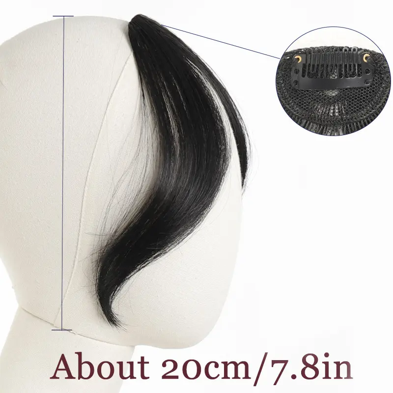 Synthetic wig bangs, top of the head re-hair wig, and the middle of the gloss is divided into figure-eight bangs