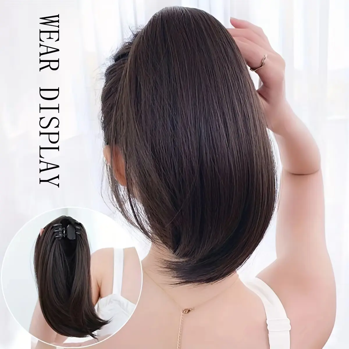 Short curly hair ponytail hair extensions Ponytail chin extensions Natural synthetic wigs Women's fashion accessories
