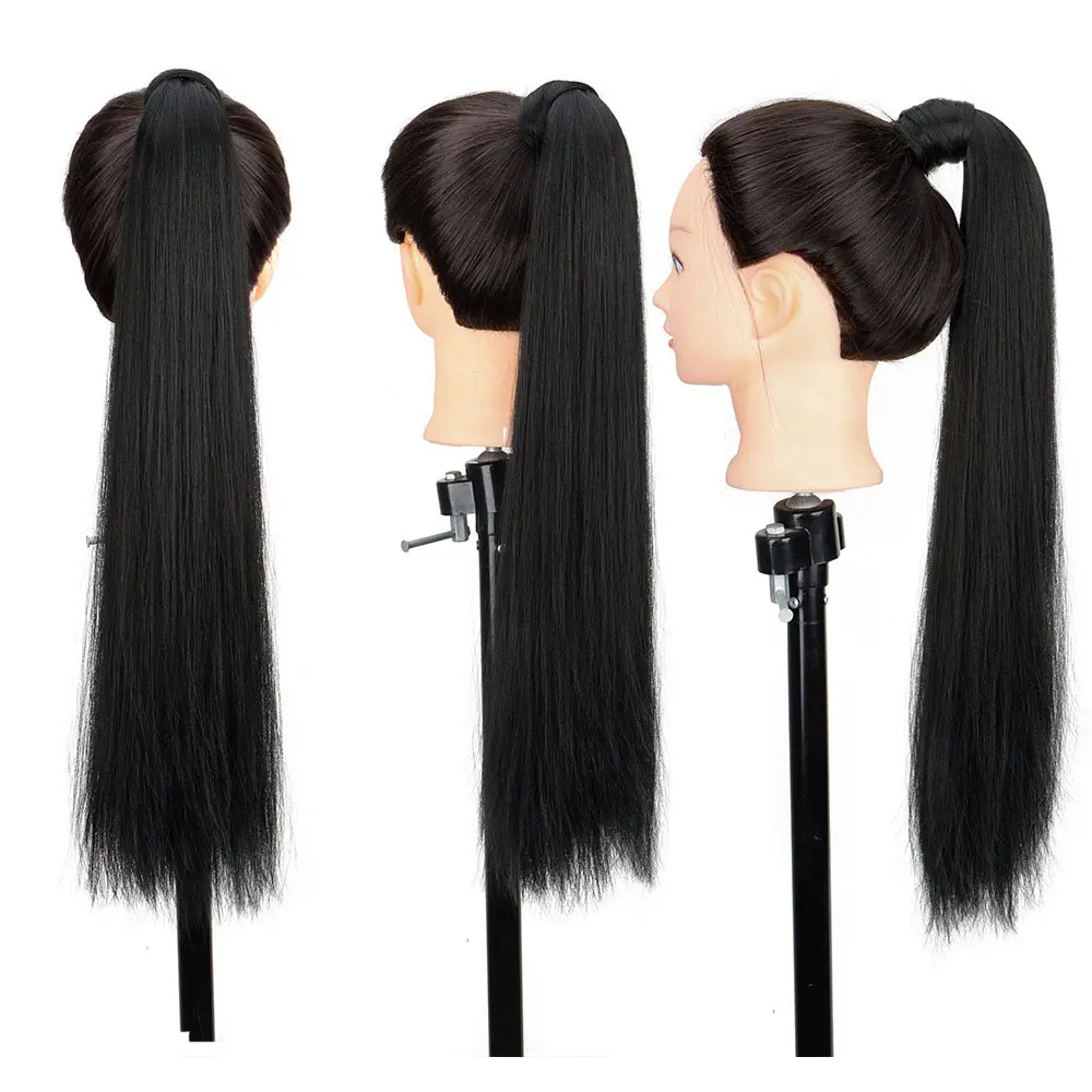 Wigs ponytail straight hair synthetic ponytail hair extensions high temperature silk women's rubber band ponytail