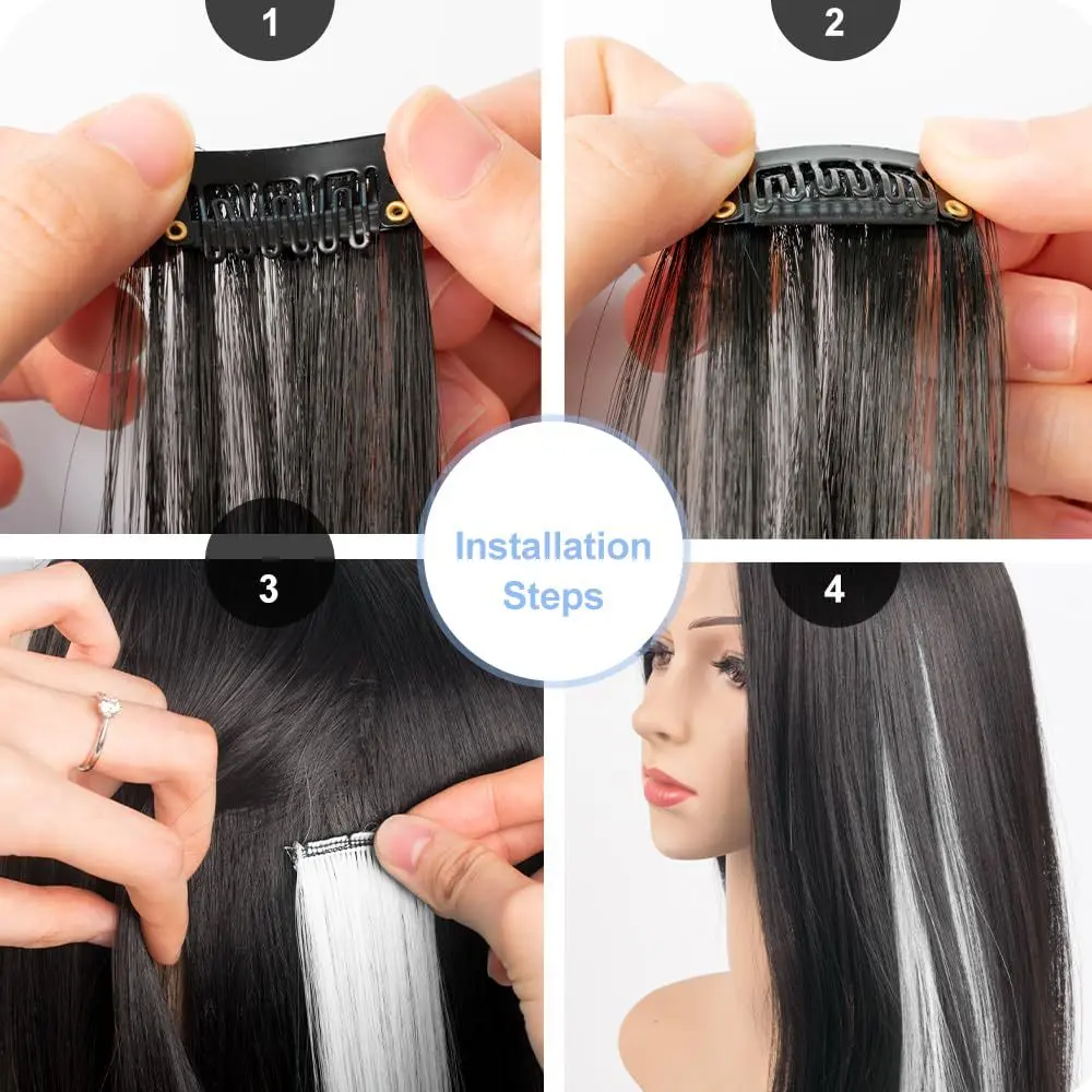 10 pieces of hanging ear dyeing, color clips, hair extensions, chemical fiber synthetic wigs, traceless hair extensions