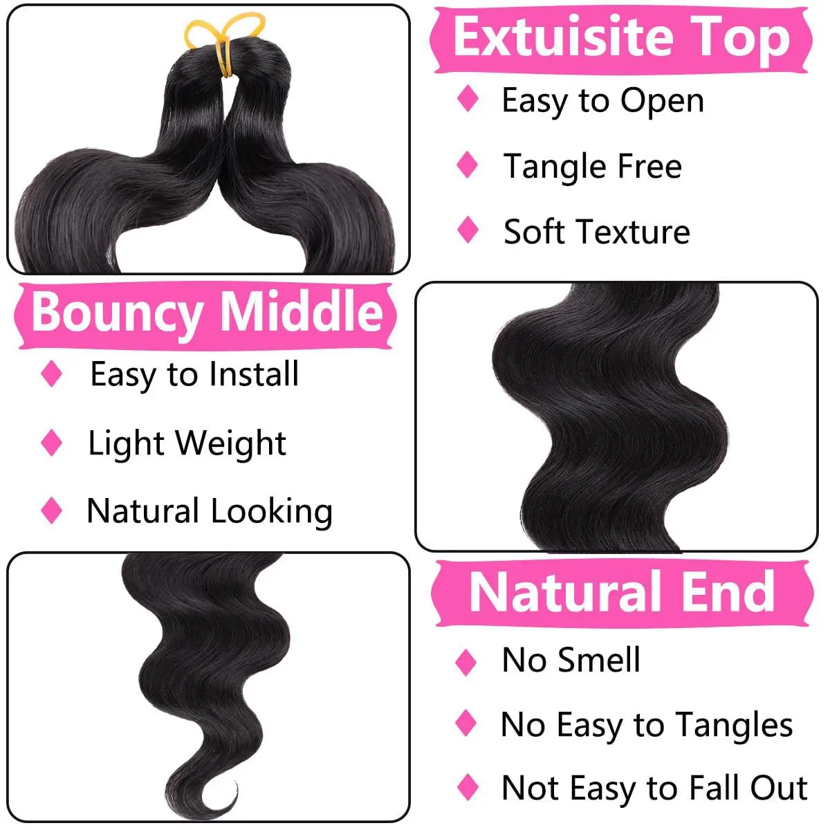Curly crochet synthetic wigs are easy to wear and can be worn in a variety of styles for daily travel