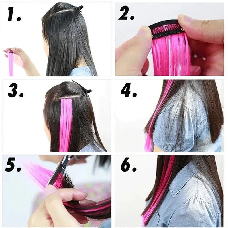 10 pieces of hanging ear dyeing, color clips, hair extensions, chemical fiber synthetic wigs, traceless hair extensions