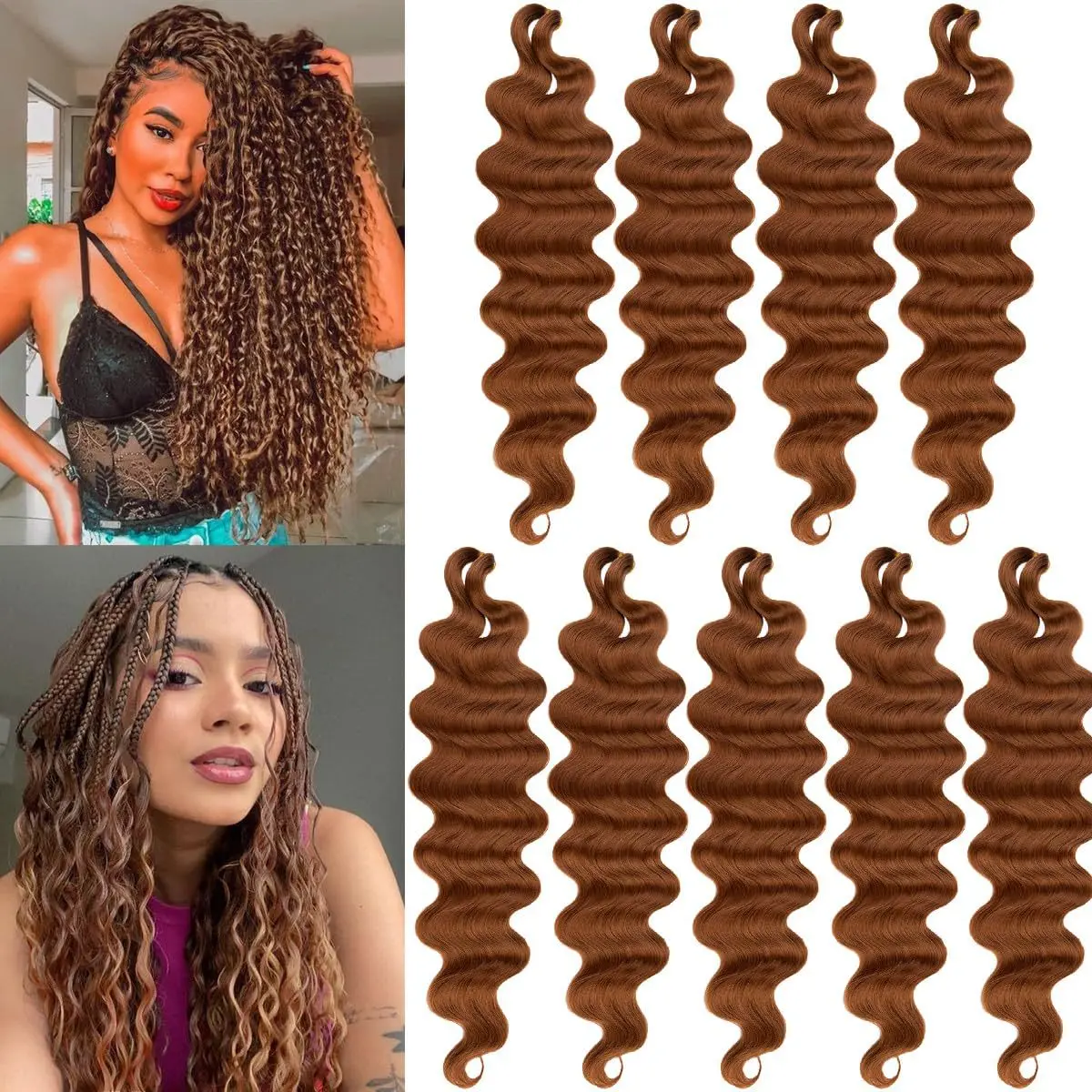 Curly crochet synthetic wigs are easy to wear and can be worn in a variety of styles for daily travel