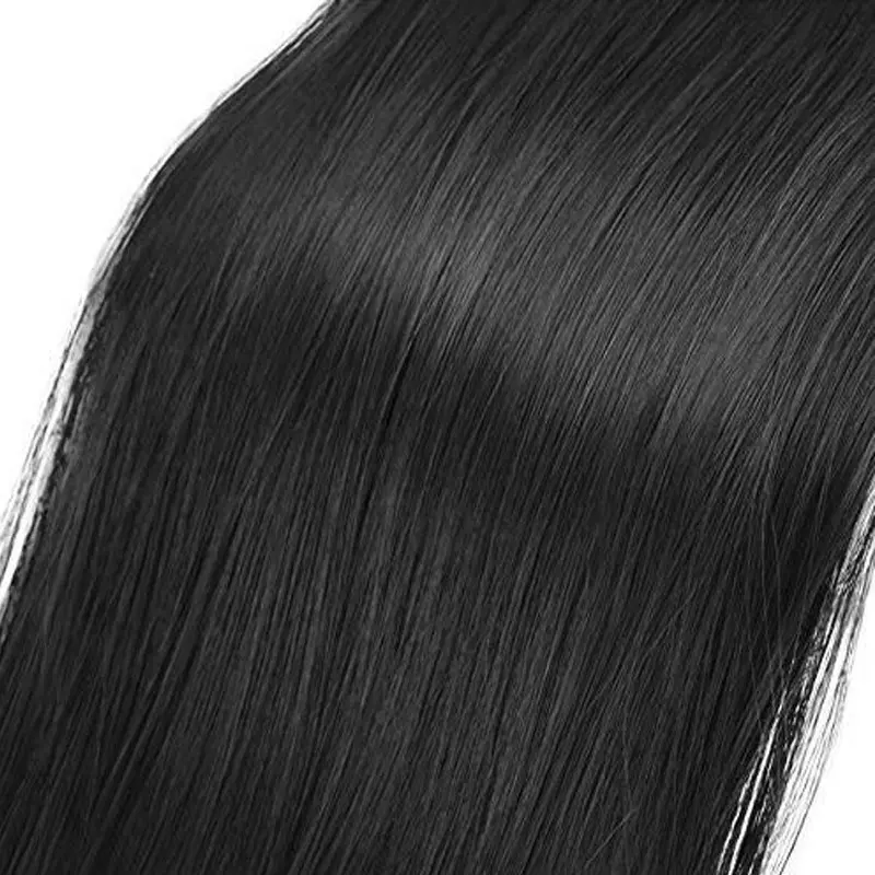 Synthetic chemical fiber long straight hair wig velcro ponytail for daily wear, natural daily travel wearing ponytail