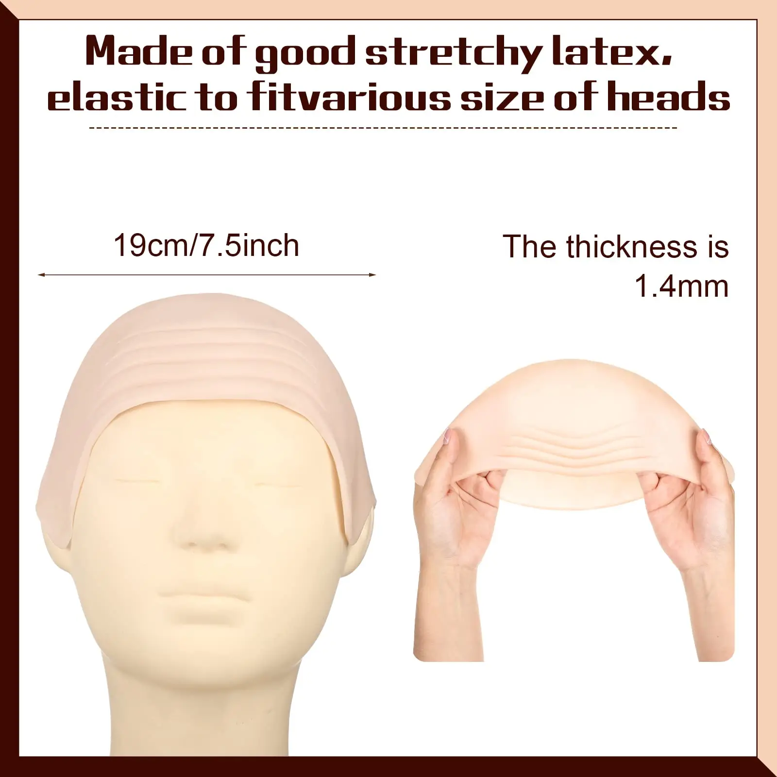 2-piece set Halloween bald makeup latex bald wig cap hair net adult role play head cover