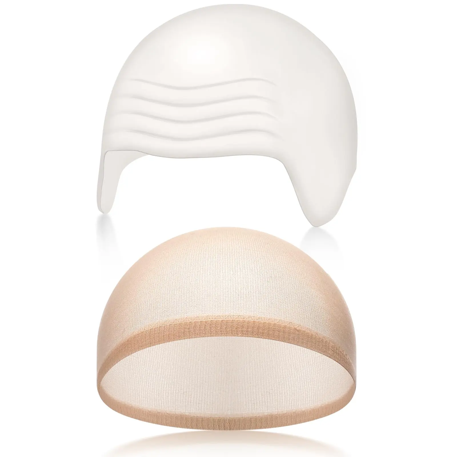 2-piece set Halloween bald makeup latex bald wig cap hair net adult role play head cover