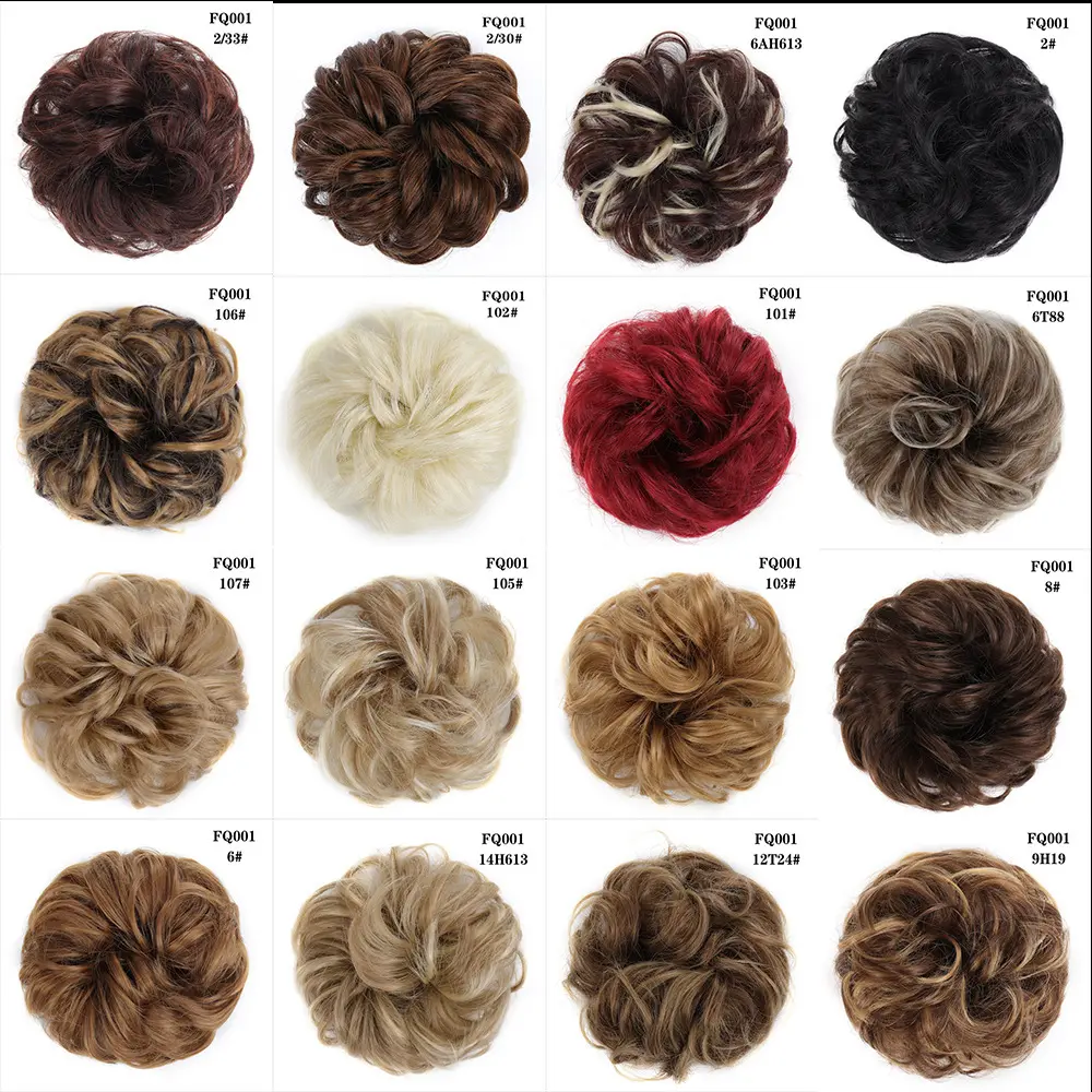 Wig hair band disheveled fluffy bun wig hair bun natural high temperature synthetic silk wig curls