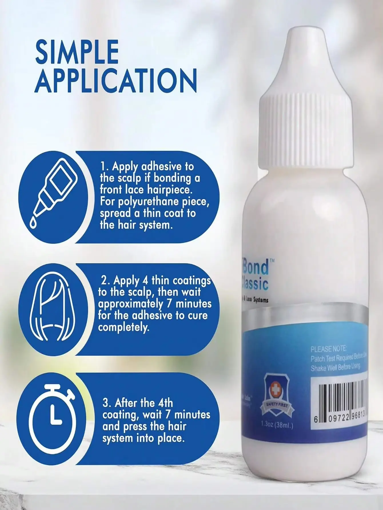 An alternative adhesive for invisible wigs, waterproof and oil-resistant, lightweight, safe and natural
