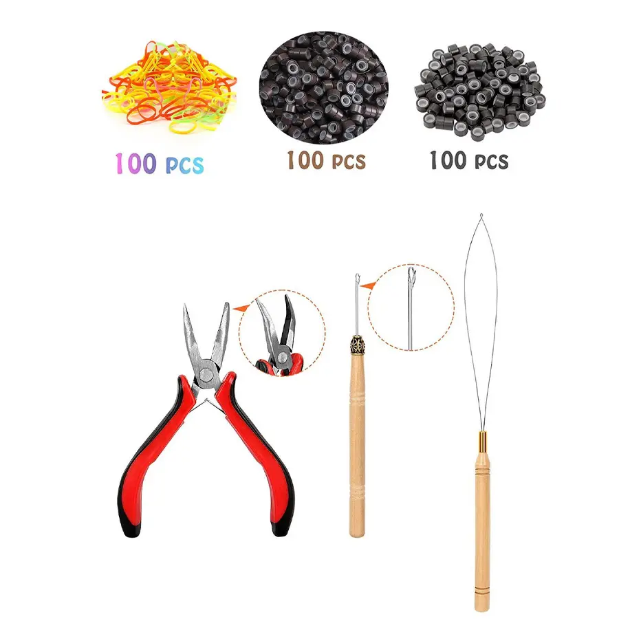 18pcs metal wire synthetic glitter hairpin glitters in the hair super long straight hair metal wire synthetic hair extension kit