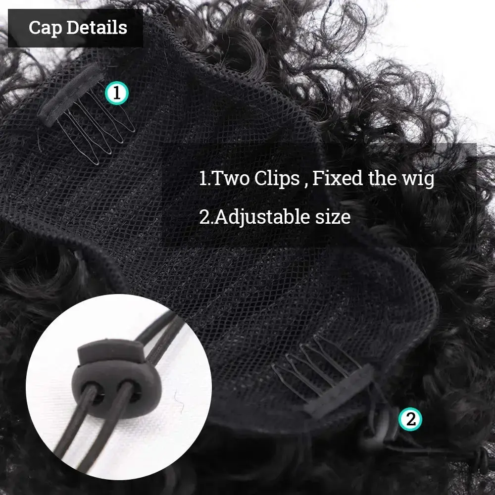 Afro Puff Drawstring Ponytail Extension for Black Women Synthetic Afro Puff Ponytail for Clip On Drawstring Ponytail Bun