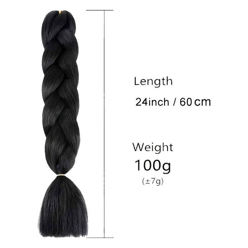 Solid color big braid European, American and African wigs extend 60cm 100g/piece for twisted box braided hair