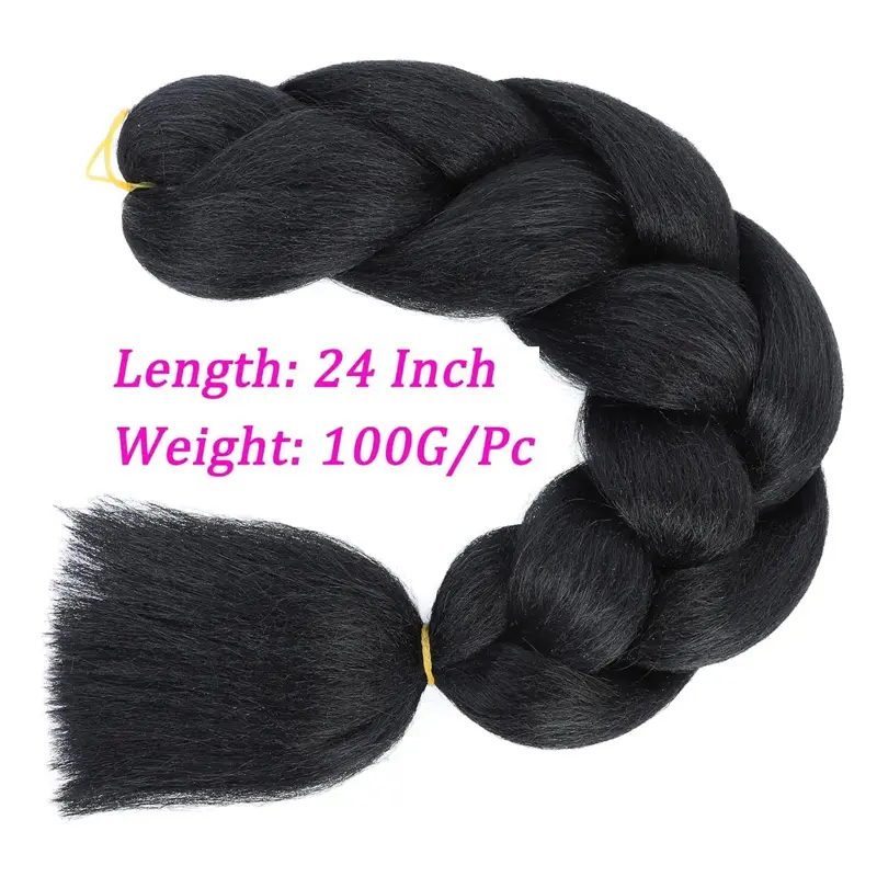 Solid color big braid European, American and African wigs extend 60cm 100g/piece for twisted box braided hair