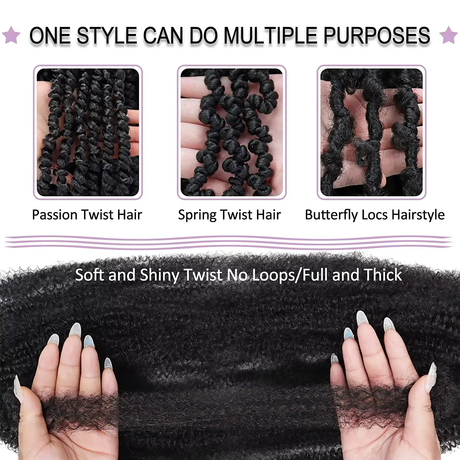 Fluffy hand torn caterpillar crochet hair extensions synthetic wig braids are suitable for braiding dirty braids