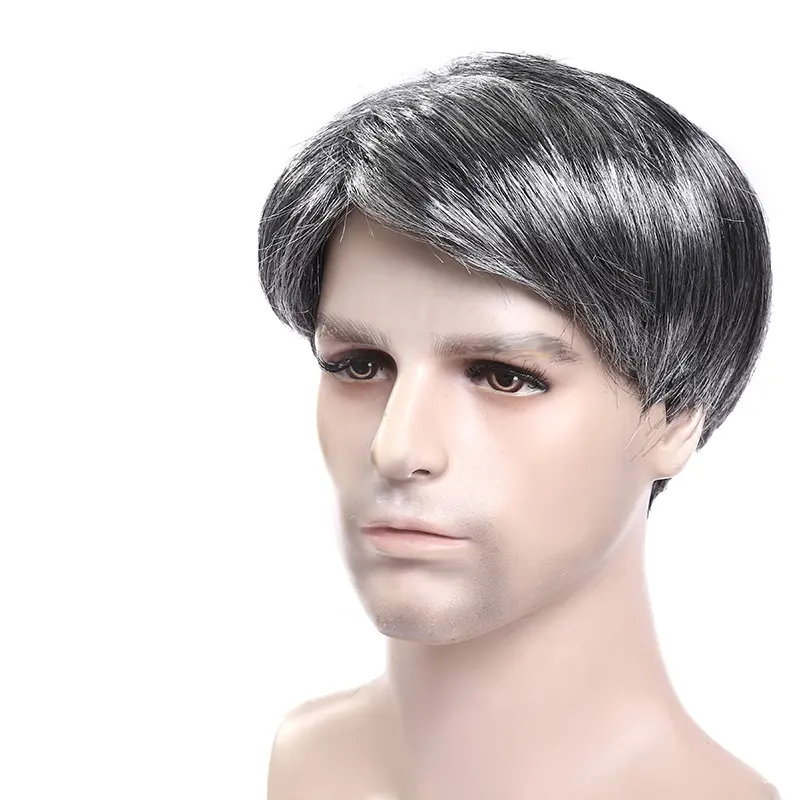 Cosplay grandpa wig props bald old man gray short hair synthetic head covering