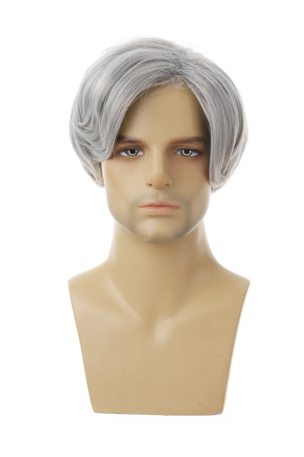 Cosplay grandpa wig props bald old man gray short hair synthetic head covering