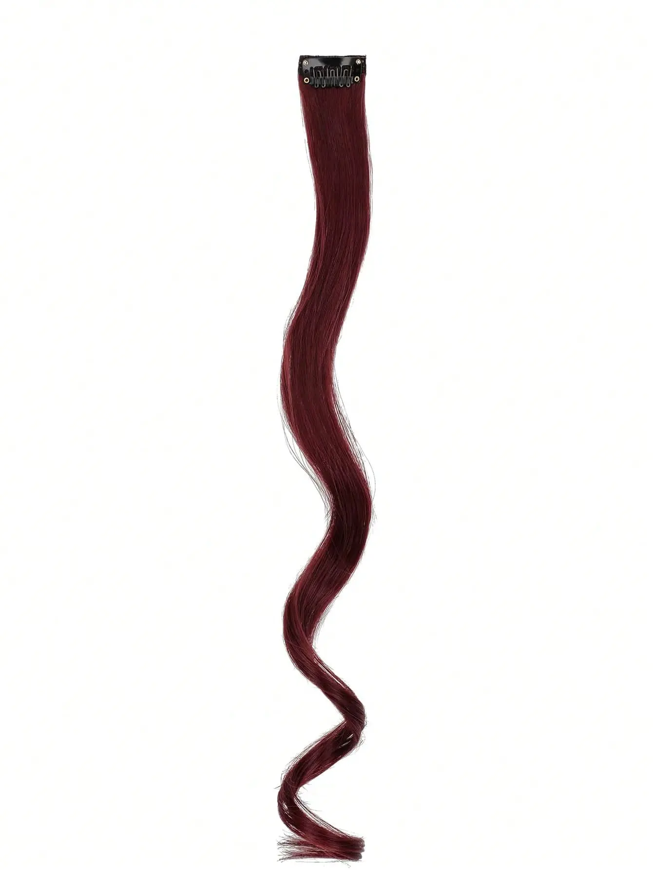 7pcs large wave black 22-inch medium synthetic clip-on hair extension
