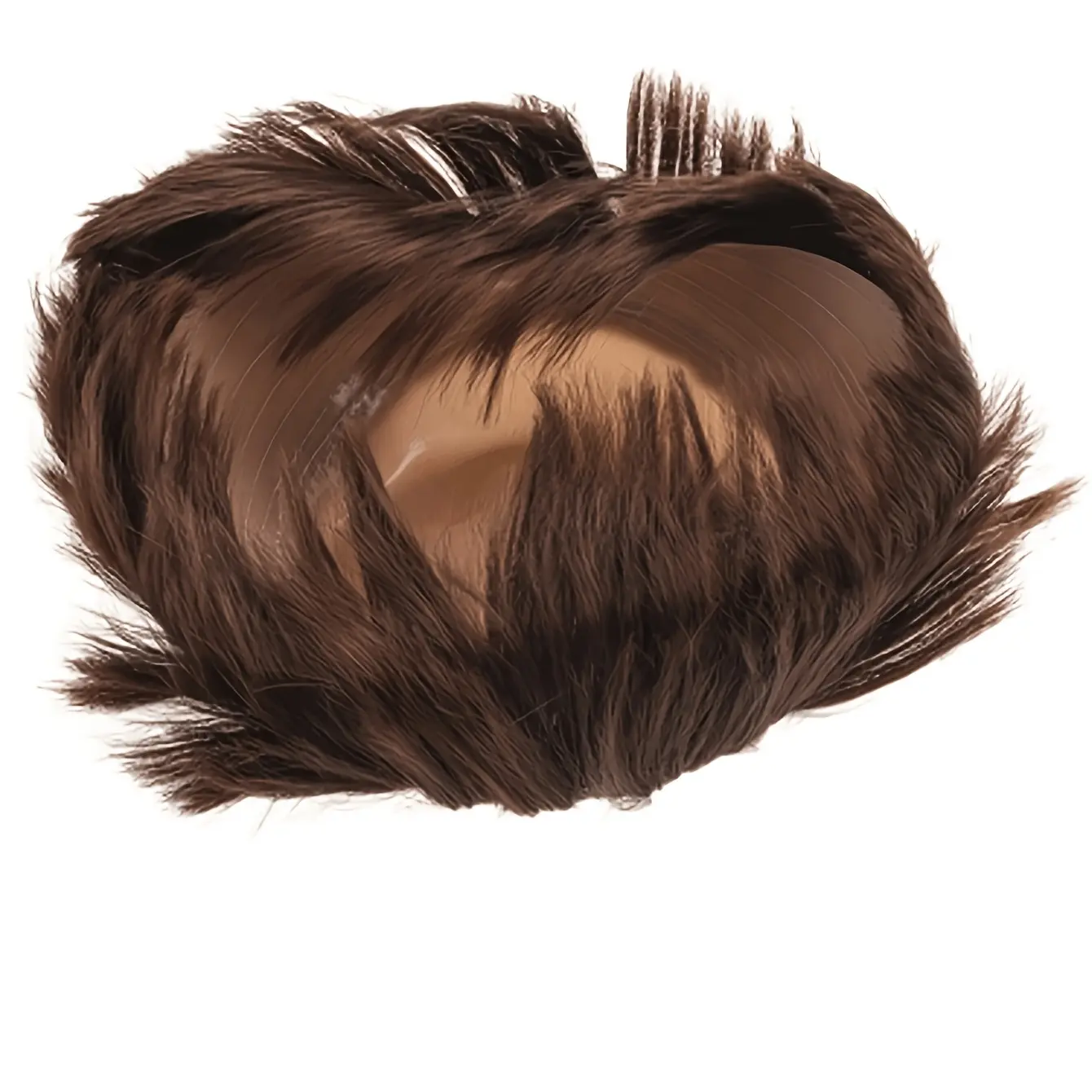 Shaved Monk Wig with Brown and Silvery Braids - Adult Costume Wig for Men, Stylish Straight Style