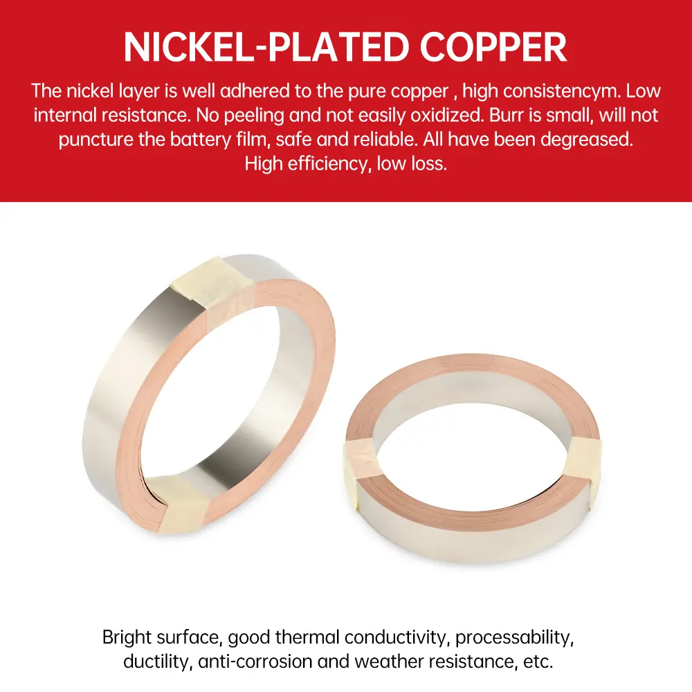 5M/10M T2 Nickel Plated Copper Strip Spot Welder Accessories For 18650 21700 Battery 0.15mm/0.2mm Welding Machine Nickel Sheet