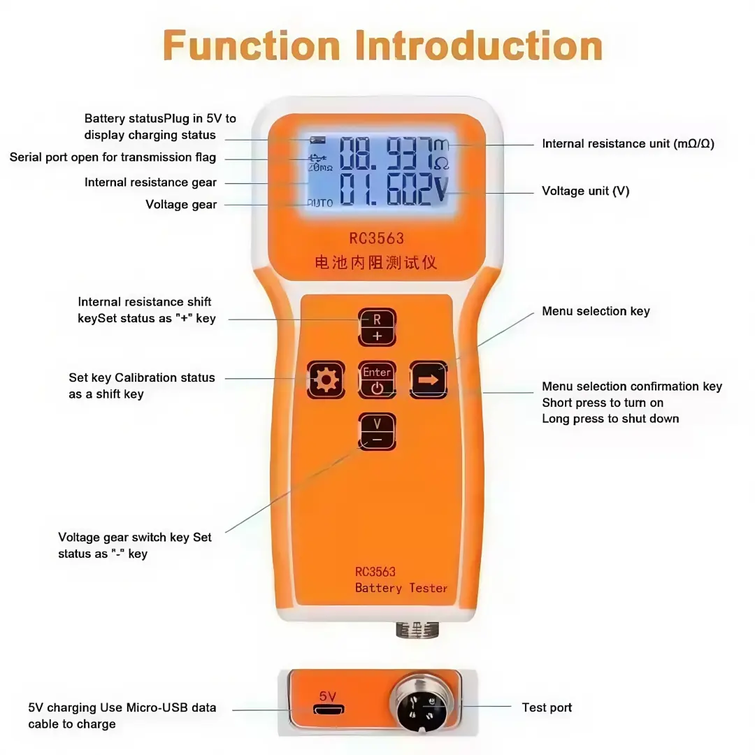 RC3563 18650 Battery Voltage Internal Resistance Tester High-precision Trithium Lithium Iron Phosphate Battery Tester True 4Wire