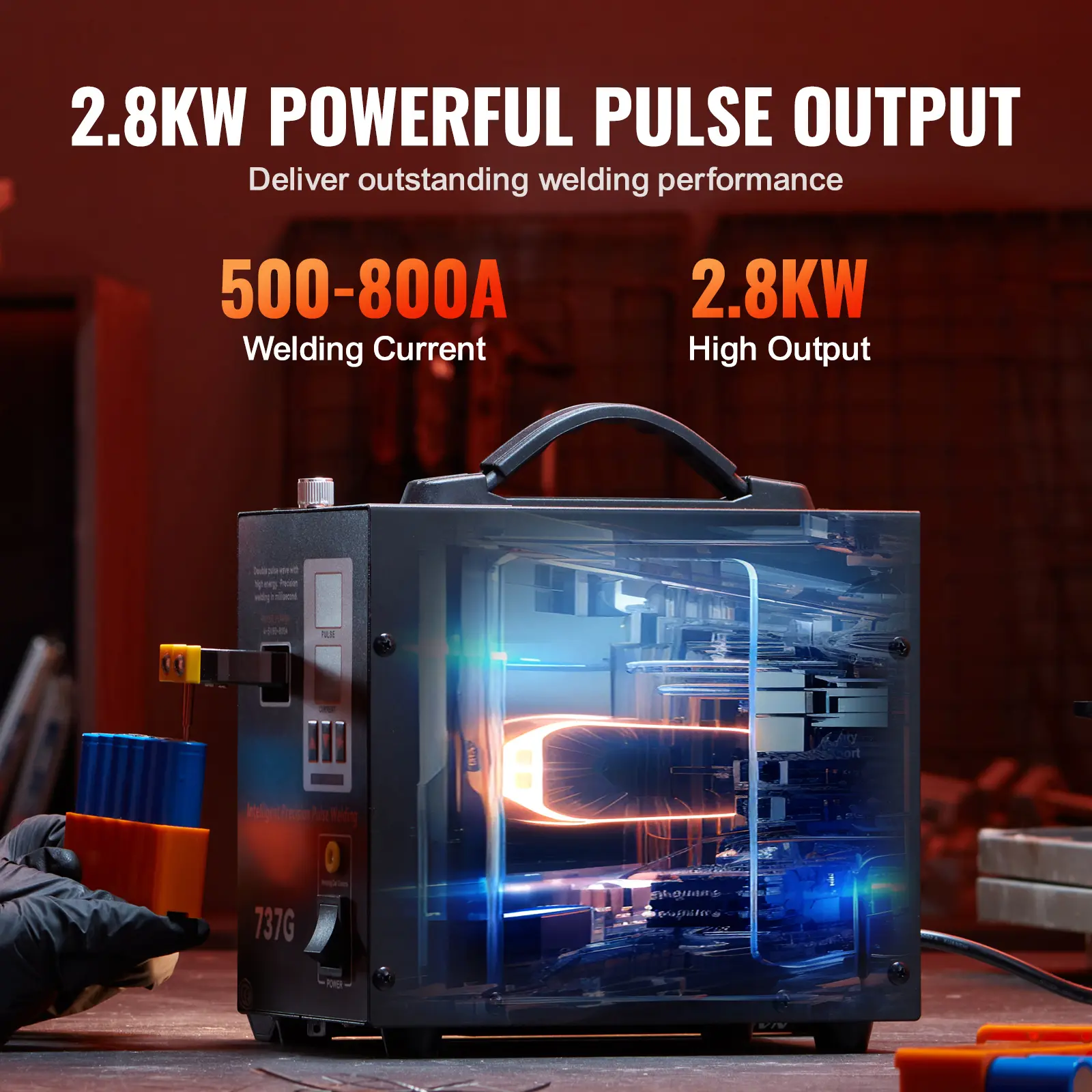 SucceBuy 737G Spot Welder Portable Battery Welding Machine Soldering Station W/2 Welding Mode LED Lighting for 18650Battery Pack