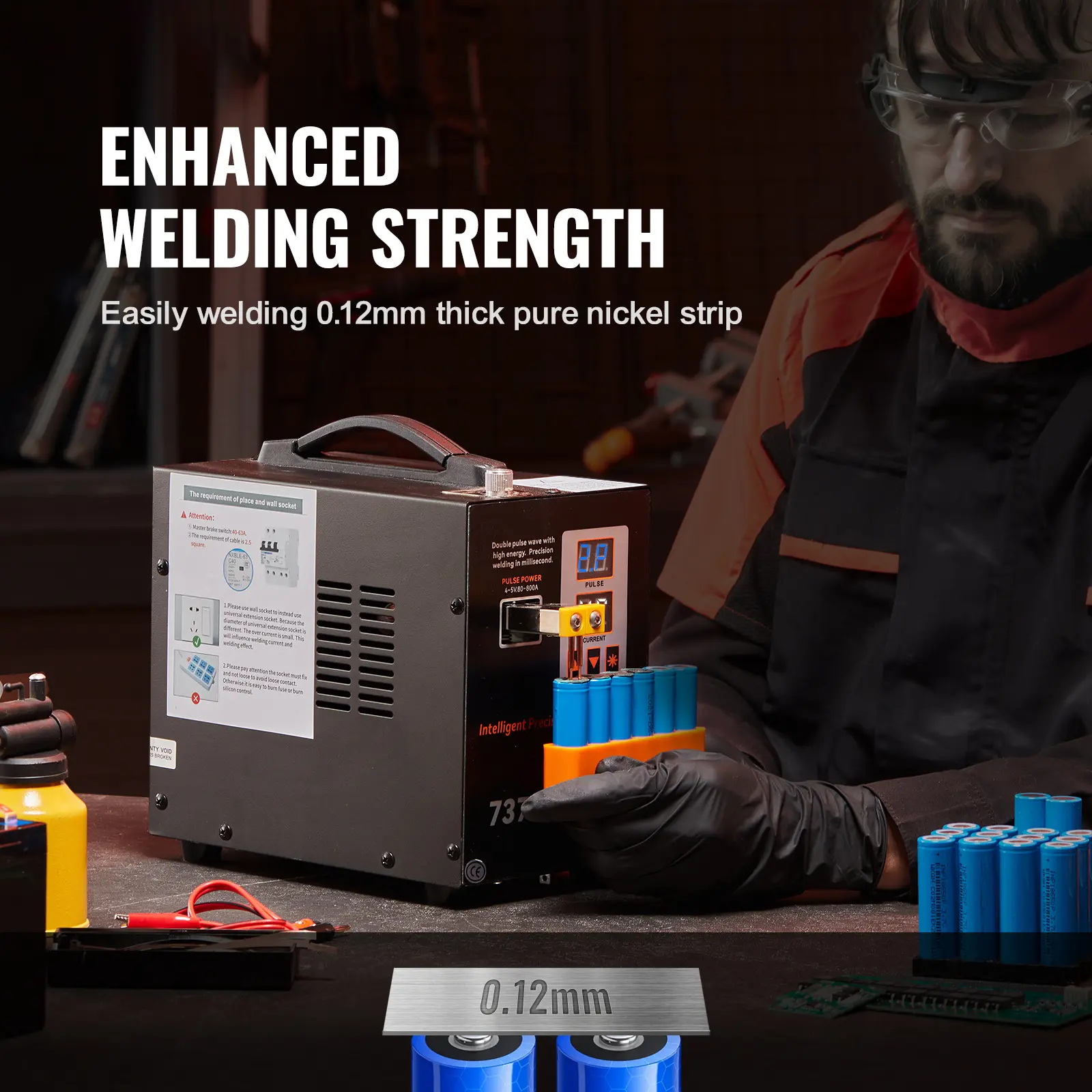 SucceBuy 737G Spot Welder Portable Battery Welding Machine Soldering Station W/2 Welding Mode LED Lighting for 18650Battery Pack