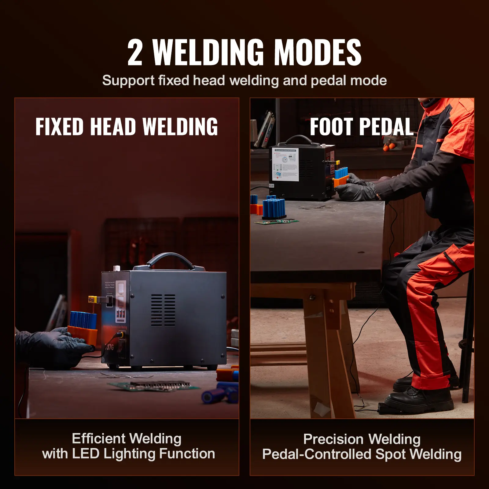 SucceBuy 737G Spot Welder Portable Battery Welding Machine Soldering Station W/2 Welding Mode LED Lighting for 18650Battery Pack