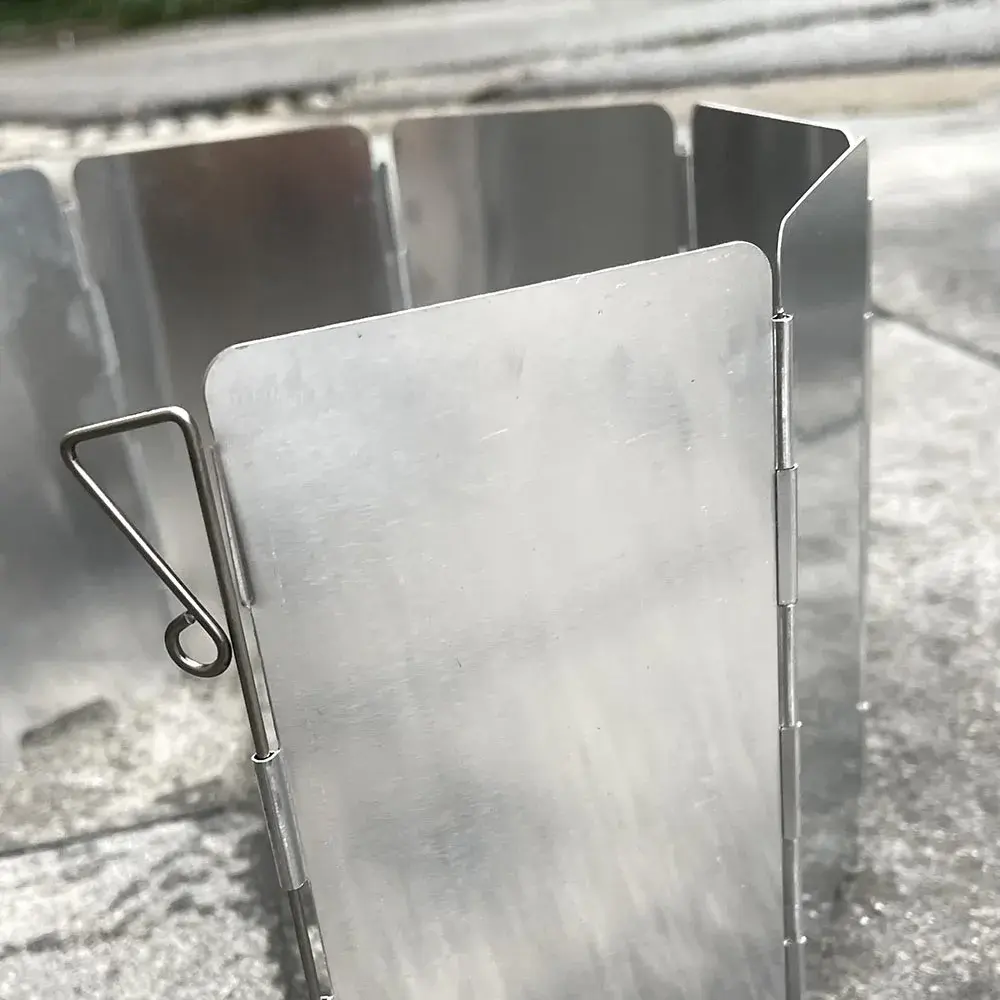9 Aluminium Alloy Outdoor Stove Wind Shield Plates Foldable Gas Stove Windshield Outdoor Camping Cooking Burner Windproof Screen