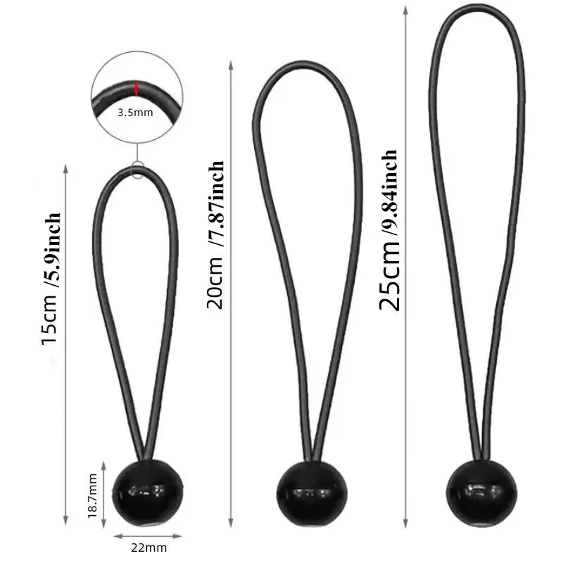 Outdoor Elastic Ball Rope Bungee Cords  Portable  Tarpaulin Awning Canopy  Heavy Duty Tarp Tie Down for Shelter  Tent Fixing