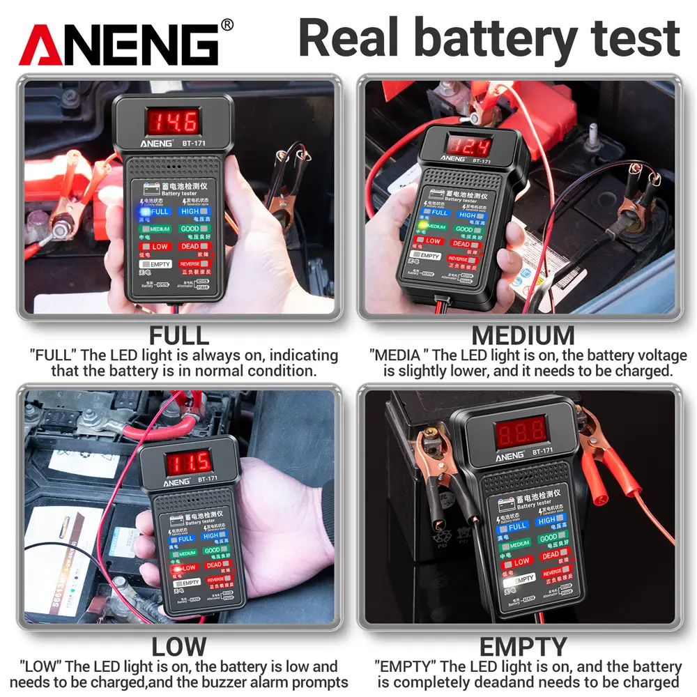 ANENG BT-171 Multifunctional Battery Testers 12V Auto Repair Industry Detection with LED Reverse Display Screen Electrician Tool